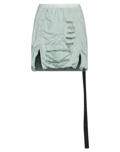 Rick Owens Drkshdw Drkshdw By Rick Owens Woman Denim Skirt Light Green Size L Cotton, Elastomultiester, Rubber In Green