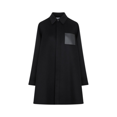 Shop Loewe Trapeze Shaped Coat In Black