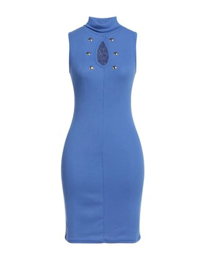 Mangano Woman Short Dress Light Blue Size 8 Cotton In Blue