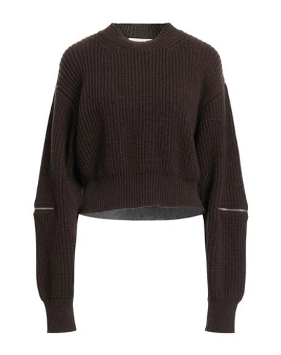Shop Erika Cavallini Woman Sweater Dark Brown Size L Wool, Polyamide