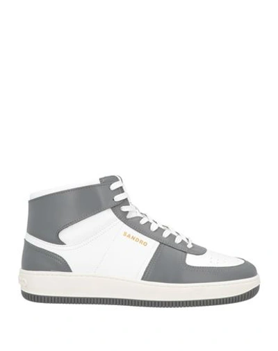 Shop Sandro Man Sneakers Grey Size 9 Soft Leather
