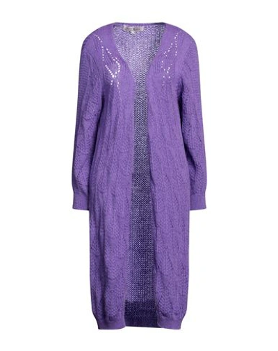 Shop Connor & Blake Woman Cardigan Purple Size S Acrylic, Polyamide, Wool, Mohair Wool
