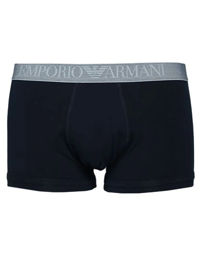 Shop Emporio Armani Man Boxer Navy Blue Size L Cotton, Elastane