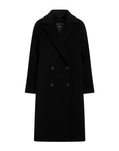 Shop Cinzia Rocca Woman Coat Black Size 10 Wool, Polyamide, Cashmere
