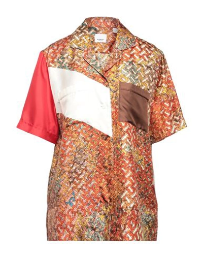 Shop Burberry Woman Shirt Beige Size 4 Silk