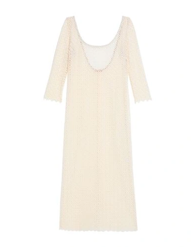 Shop Antonella Rizza Woman Maxi Dress Ivory Size M Cotton, Viscose In White