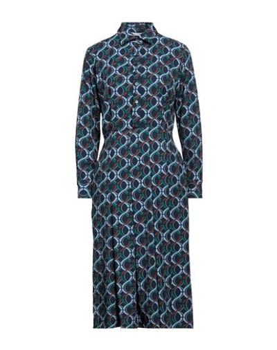 Shop Caliban Woman Midi Dress Blue Size 10 Polyester, Elastane