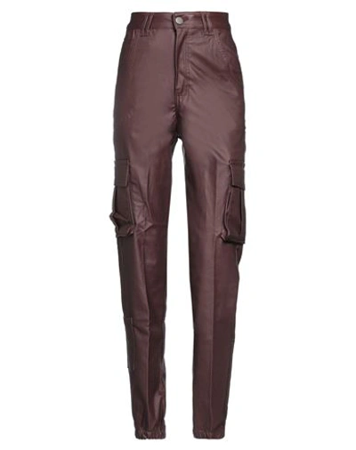 Shop Federica Tosi Woman Pants Deep Purple Size 30 Viscose, Polyamide, Polyester, Elastane