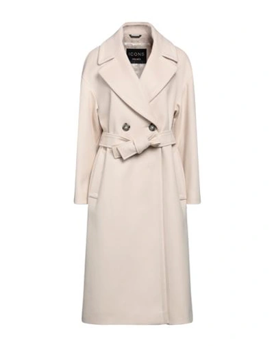 Shop Cinzia Rocca Woman Coat Beige Size 12 Virgin Wool, Polyamide, Cashmere