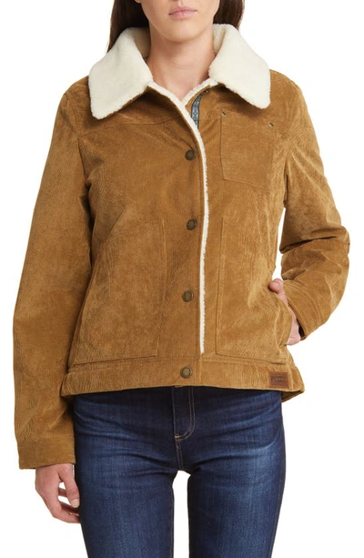 Pendleton Wind River Corduroy Trucker Jacket With Removable High Pile Fleece Collar In Saddle