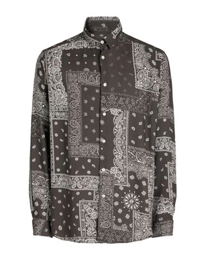 Shop 8 By Yoox Paisley Print Shirt Man Shirt Lead Size M Viscose In Grey