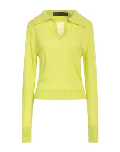 Federica Tosi Woman Sweater Lime Green Size 8 Mohair Wool, Alpaca Wool, Polyamide In Green