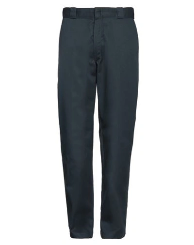 Dickies Man Pants Navy Size 30w-32l Polyester, Cotton In Navy Blue