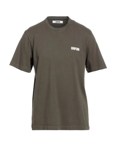 Shop Mauro Grifoni Grifoni Man T-shirt Military Green Size M Cotton