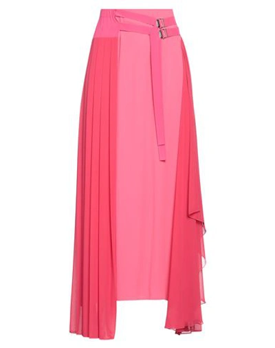 Iceberg Woman Maxi Skirt Magenta Size 8 Acetate, Silk In Magenta