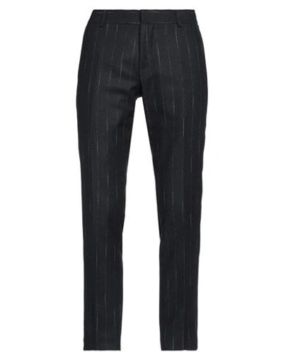 Shop Grey Daniele Alessandrini Man Pants Navy Blue Size 36 Wool, Polyester, Polyamide, Cotton