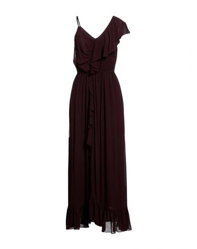Shop Mes Demoiselles Woman Long Dress Burgundy Size 4 Silk In Red