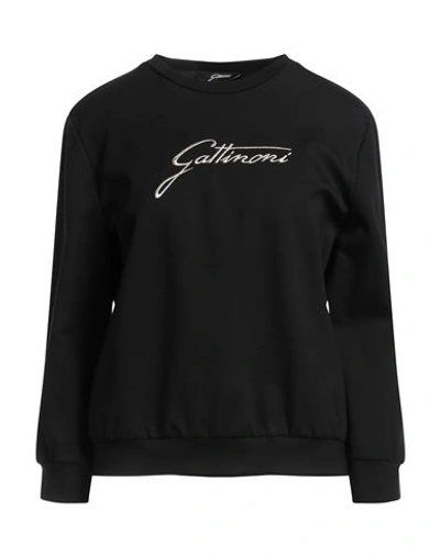 Shop Gattinoni Woman Sweatshirt Black Size Xs Viscose, Polyamide, Elastane