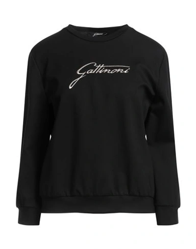 Gattinoni Woman Sweatshirt Black Size Xs Viscose, Polyamide, Elastane In Black