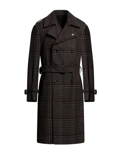 Shop Lardini Man Coat Dark Brown Size 42 Wool, Cashmere