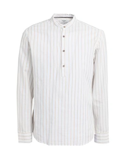 Shop Jack & Jones Man Shirt White Size S Cotton, Recycled Cotton, Linen