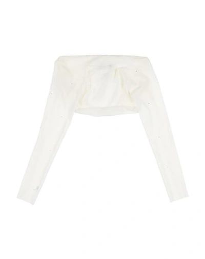 Shop Petit Toddler Girl Wrap Cardigans Ivory Size 6 Polyamide, Elastane In White