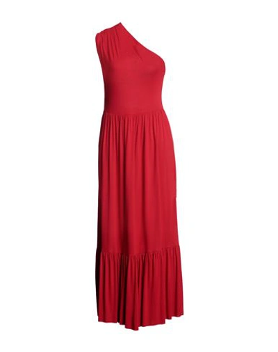 Mangano Woman Midi Dress Red Size L Cotton In Red