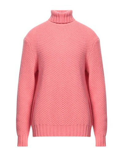 Shop Mp Massimo Piombo Man Turtleneck Coral Size 44 Lambswool In Red