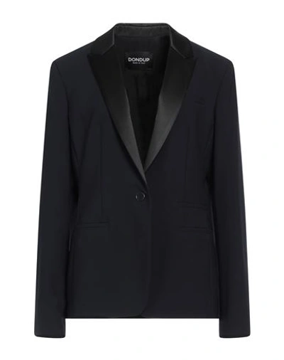 Dondup Velvet Single-breasted Blazer In Blue