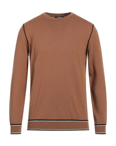 Shop +39 Masq Man Sweater Brown Size 40 Merino Wool