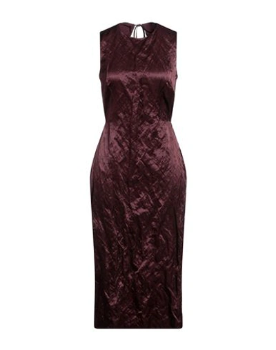 Shop Del Core Woman Midi Dress Deep Purple Size 6 Viscose, Cotton, Metallic Fiber, Acetate, Silk