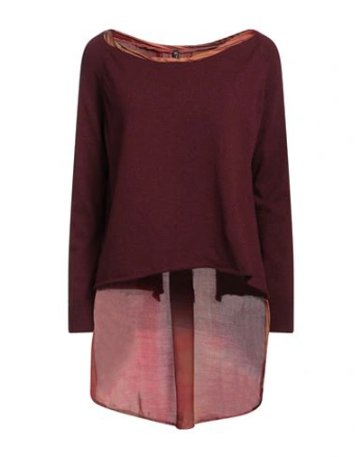Shop Manila Grace Woman Sweater Burgundy Size Xs Polyamide, Wool, Viscose, Cashmere In Red