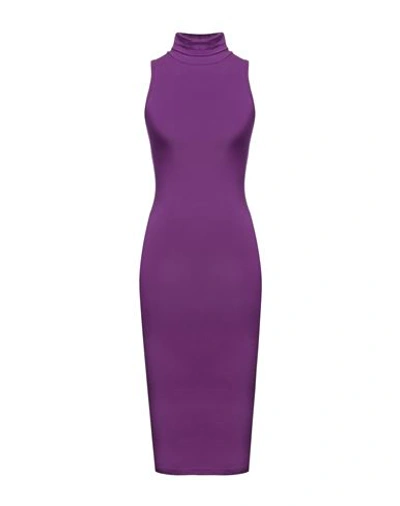 Shop Mangano Woman Midi Dress Mauve Size 2 Cotton In Purple