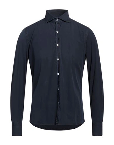 Shop Giannetto Portofino Man Shirt Midnight Blue Size 17 ½ Cotton
