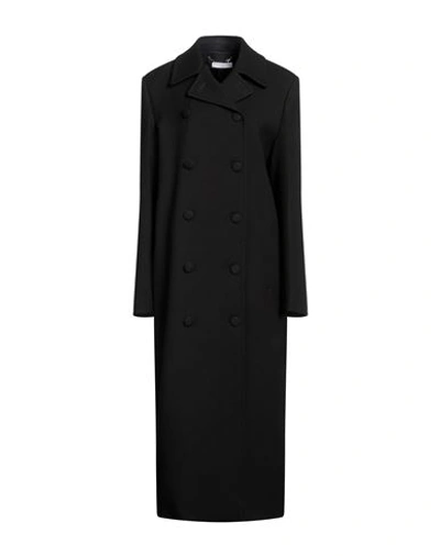 Shop Maria Vittoria Paolillo Mvp Woman Coat Black Size 8 Polyester, Viscose, Elastane