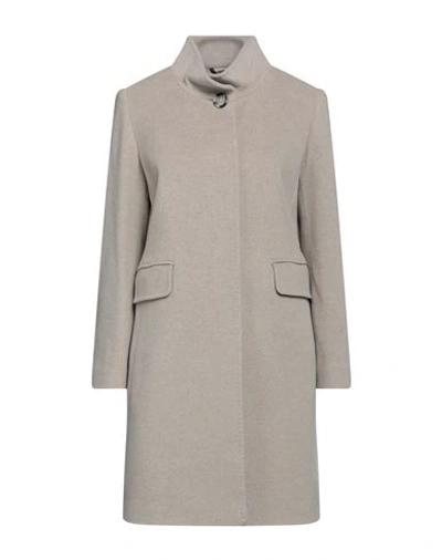 Shop Cinzia Rocca Woman Coat Khaki Size 12 Wool, Polyamide, Cashmere In Beige