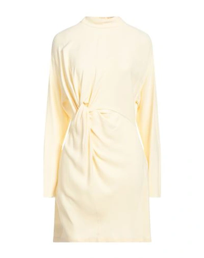 Shop Erika Cavallini Woman Mini Dress Cream Size 6 Viscose, Acetate In White