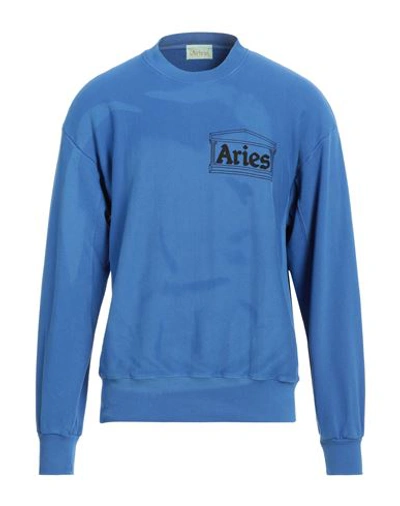 Shop Aries Man Sweatshirt Bright Blue Size L Cotton