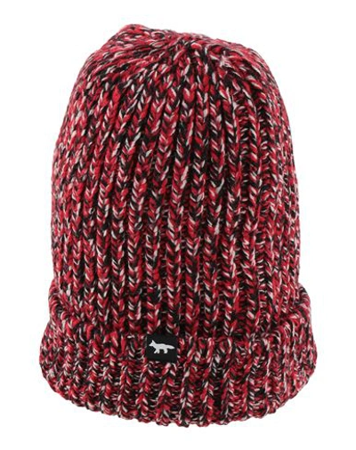Maison Kitsuné Man Hat Red Size Onesize Virgin Wool In Red