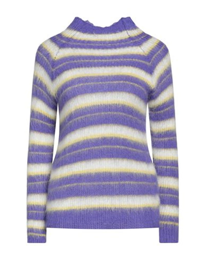 Shop Suoli Woman Turtleneck Purple Size 6 Wool, Alpaca Wool, Mohair Wool, Polyamide, Viscose