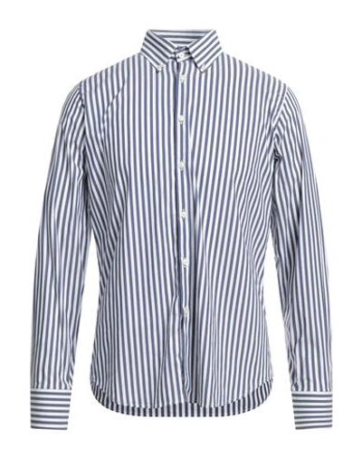 Shop Gmf 965 Man Shirt Navy Blue Size 17 ¾ Cotton, Polyester, Elastane