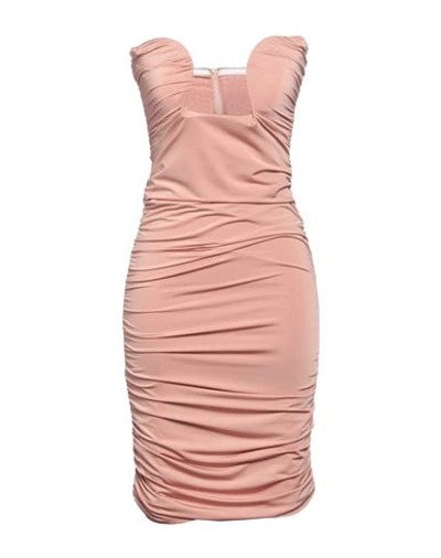 Shop Vicolo Woman Midi Dress Blush Size M Viscose, Elastane In Pink