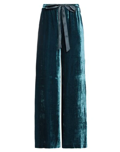 Shop 1-one Woman Pants Deep Teal Size 2 Viscose, Silk In Green