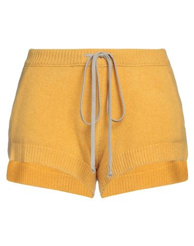 Shop Rick Owens Woman Shorts & Bermuda Shorts Ocher Size S Cashmere, Elastane, Wool In Yellow
