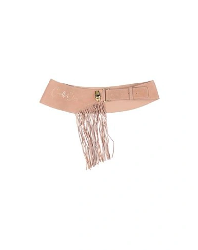 Shop Cavalli Class Woman Belt Pink Size S Calfskin