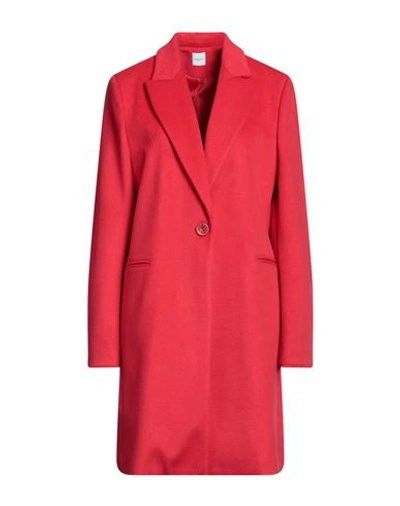 Eleonora Stasi Woman Coat Red Size 12 Polyester, Viscose In Red