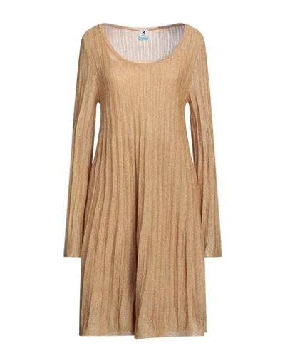 Shop M Missoni Woman Mini Dress Gold Size 8 Viscose, Polyester, Polyamide