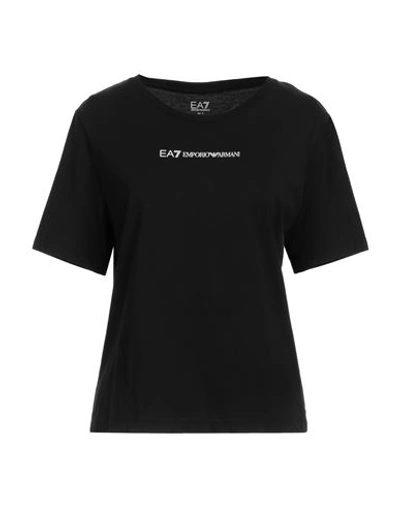 Shop Ea7 Woman T-shirt Black Size Xxs Cotton