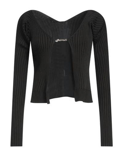 Jacquemus La Maille Pralu Longue Black Cardigan Women In Black
