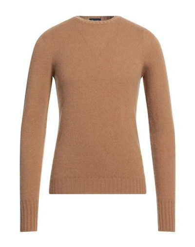 Shop Drumohr Man Sweater Camel Size 44 Cashmere In Beige